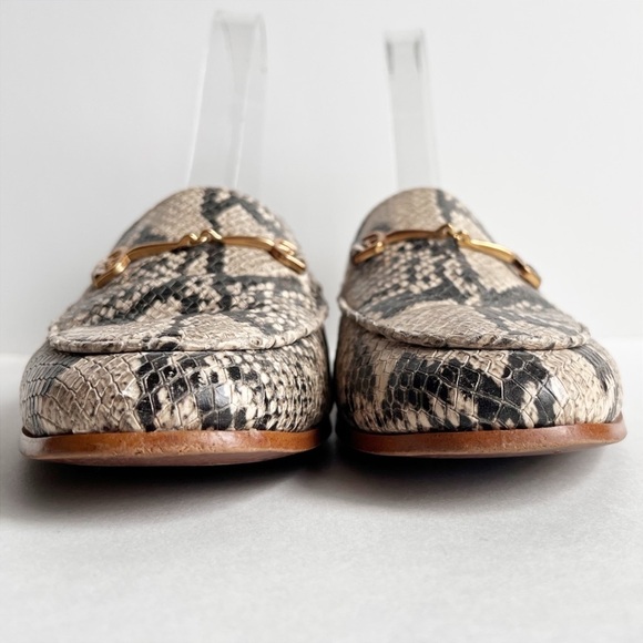 Sam Edelman Loraine Bit Loafer 6.5 neutral reptile snakeskin leather flats shoes - Picture 2 of 13